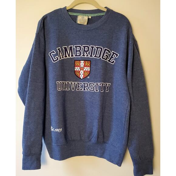 Official University Of Cambridge Sz L Crew Neck Sweatshirt Gray Academic College - Picture 1 of 9